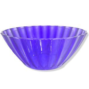 #H New Fluted Purple Semi Transparent Serving Table Bowl Dish 8"